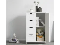 Vasagle Sideboard mit 4 Schubladen 30 cm x 55 cm x 81 cm Weiß* Sideboards