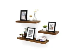 Vasagle Wandboard 20 cm x 80 cm x 3,8 cm Braun* Regale Massivholz|Holzregale