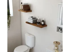 Vasagle Wandboard 20 cm x 80 cm x 3,8 cm Braun* Regale Massivholz|Holzregale