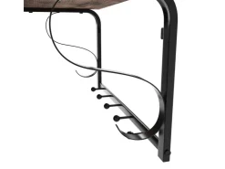 Vasagle Wandgarderobe 5 Haken und Regal 30 cm x 60 cm 31,7 cm Braun-Schwarz* Regale Schwarz|Metallregale