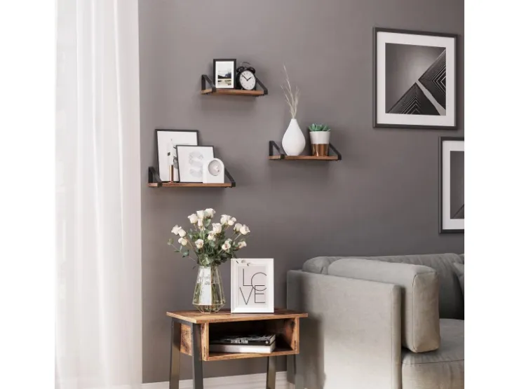 Vasagle Wandregal 40 cm x 12 cm x 11 cm Braun-Schwarz* Schweberegale