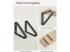 Vasagle Wandregal 3er Set Eiche Schwarz* Schweberegale|Regale Massivholz