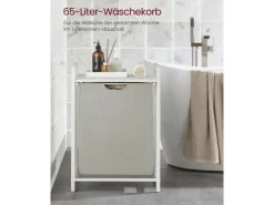 Vasagle Wäschesammler 50 cm x 33 cm x 72 cm Weiß