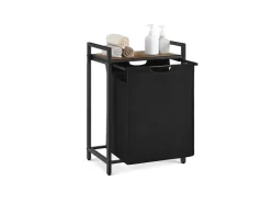 Vasagle Wäschesammler mit Ablage 50 cm x 33 cm x 72 cm Braun-Schwarz