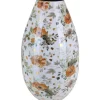 A.H.G. Vase Flora mit Blumenmuster Ø 15 cm x 28 cm Weiß* Vasen