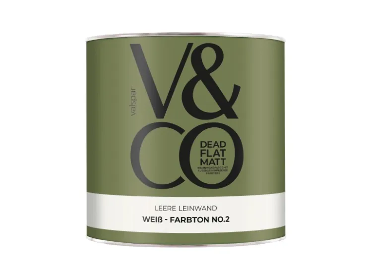 V&CO Premium-Innenfarbe Dead Flat Matt Weiß Farbton 2 2,5 l* Innenfarben