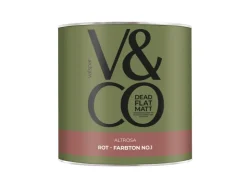 V&CO Premium-Innenfarbe Dead Flat Matt Rot Farbton 1 2,5 l