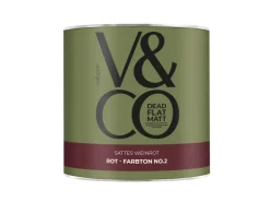 V&CO Premium-Innenfarbe Dead Flat Matt Rot Farbton 2 2,5 l