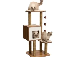 Vesper Kratzbaum High Base 55,5 cm x 56 cm x 121,5 cm Walnuss* Katzenbedarf