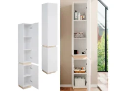 Vicco Badschrank Gloria /Sonoma 33 x 198 cm mit 2 Türen