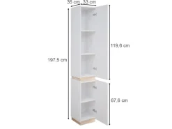 Vicco Badschrank Gloria /Sonoma 33 x 198 cm mit 2 Türen