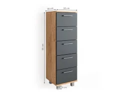 Vicco Badschrank Ilias /Anthrazit 30 x 95 cm