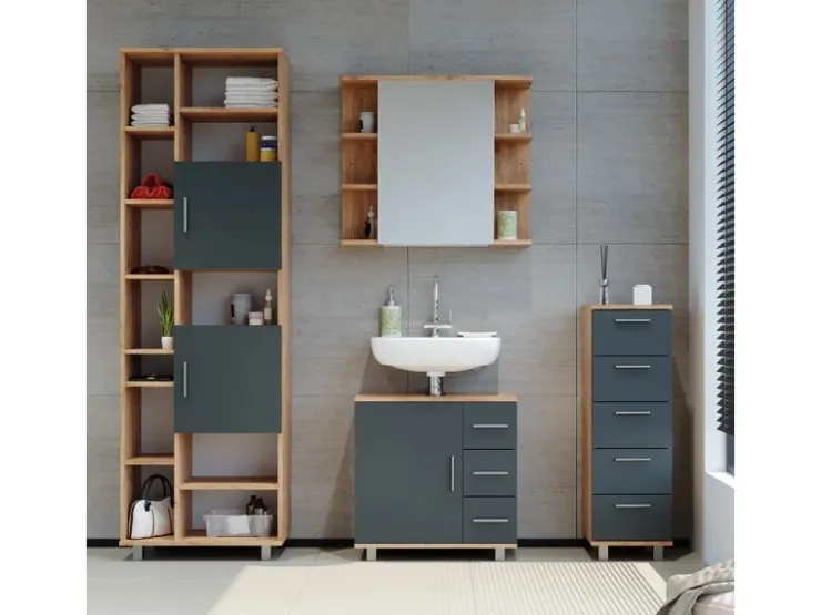 Vicco Badschrank Ilias /Anthrazit 30 x 95 cm