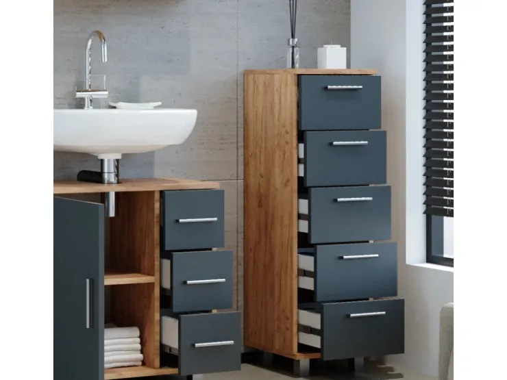 Vicco Badschrank Ilias /Anthrazit 30 x 95 cm