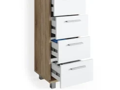 Vicco Badschrank Ilias Sonoma/Weiß 30 x 95 cm