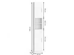 Vicco Badschrank Luis 32 x 190 cm* Weißlacke
