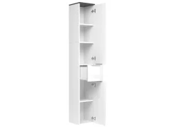 Vicco Badschrank Otis Weiß Hochglanz/Anthrazit 30 x 190 cm* Regal Weiß