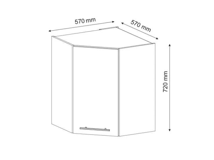 Vicco Eckhängeschrank Fame-Line Küchen-Eckschrank Bordeaux Hochglanz/Weiß 57 cm* Eckregale