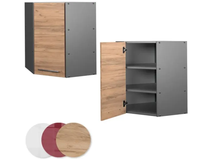Vicco Eckhängeschrank Fame-Line Küchen-Eckschrank Goldkraft /Anthrazit 57 cm* Eckregale