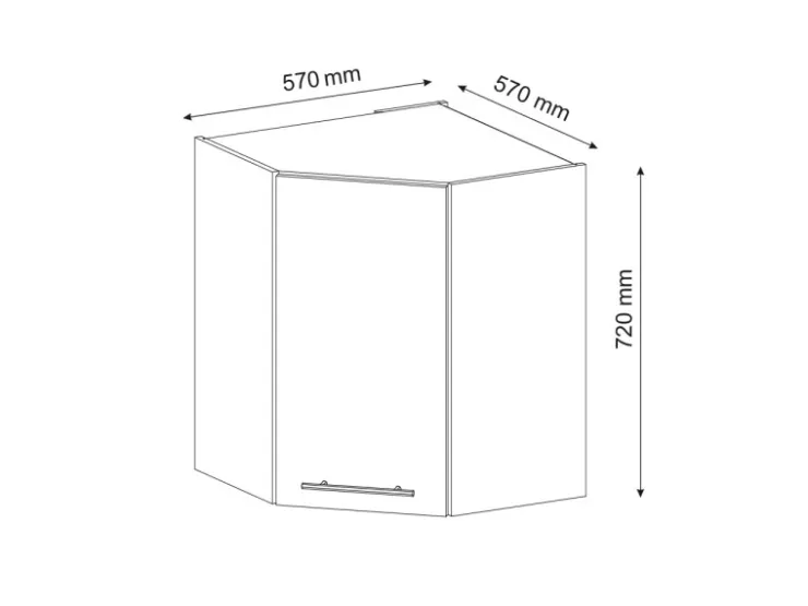 Vicco Eckhängeschrank Fame-Line Grün-Gold Landhaus/Goldkraft Eiche 57 cm* Eckregale