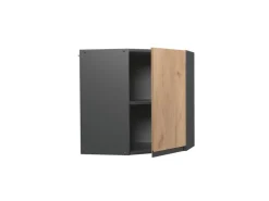 Vicco Eckhängeschrank R-Line Küchen-Eckschrank Goldkraft /Anthrazit 57 cm J-Shape* Eckregale