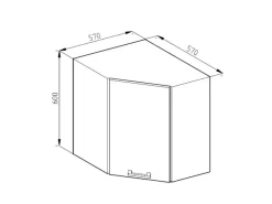 Vicco Eckhängeschrank R-Line Küchen-Eckschrank Landhaus/ 57 cm* Eckregale