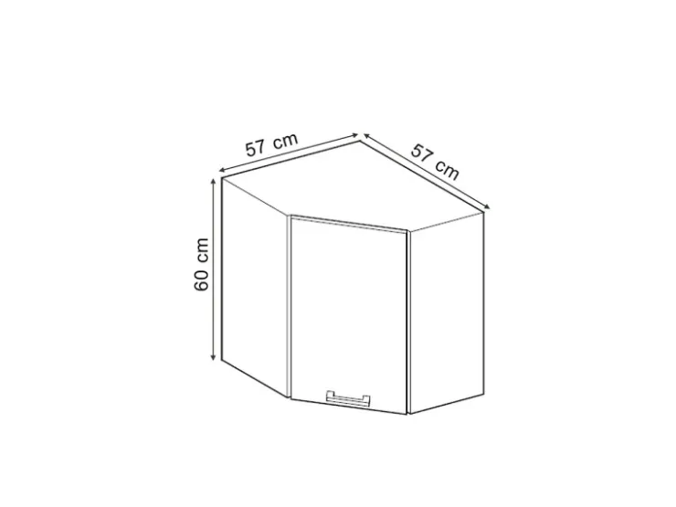 Vicco Eckhängeschrank R-Line Küchen-Eckschrank Artisan-Eiche/Anthrazit 57 cm* Eckregale