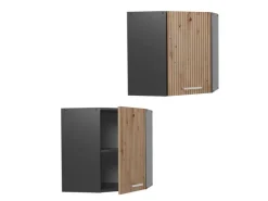Vicco Eckhängeschrank R-Line Küchen-Eckschrank Artisan-Eiche/Anthrazit 57 cm* Eckregale