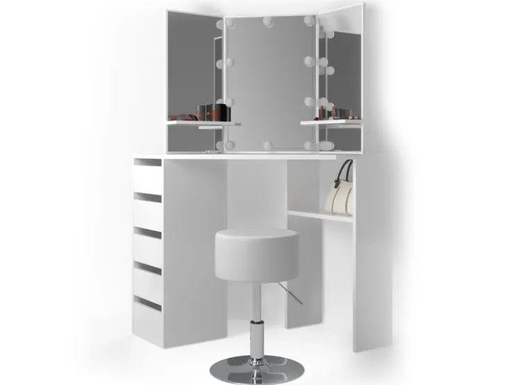 Vicco Eckschminktisch Arielle 110 cm mit Hocker* Hocker
