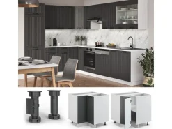 Vicco Eckunterschrank Fame-Line Anthrazit Landhaus/Weiß 81 cm AP Anthrazit* Eckregale|Weitere Regale
