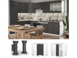 Vicco Eckunterschrank Fame-Line -Gold/Weiß 81 cm ohne Arbeitsplatte