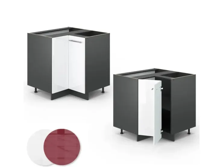 Vicco Eckunterschrank Fame-Line Hochglanz/Anthrazit 81 cm ohne Arbeitsplatte