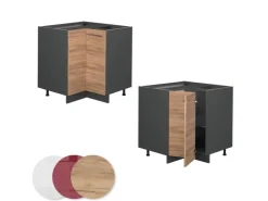 Vicco Eckunterschrank Fame-Line Goldkraft /Anthrazit 81 cm ohne Arbeitsplatte