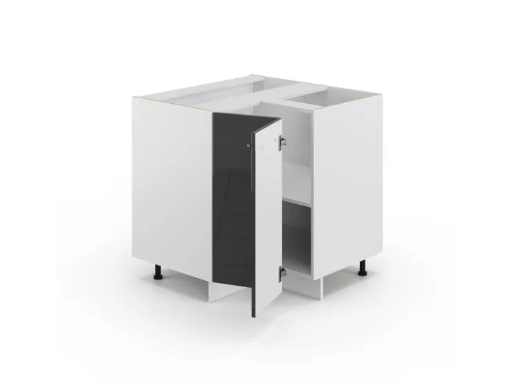 Vicco Eckunterschrank Fame-Line Hochglanz/Weiß 81 cm AP Eiche
