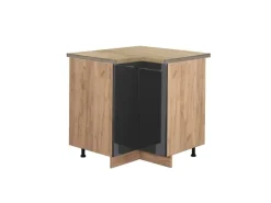 Vicco Eckunterschrank Fame-Line Hochglanz/Goldkraft Eiche 81 cm AP Eiche