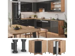 Vicco Eckunterschrank Fame-Line Hochglanz/Goldkraft Eiche 81 cm AP Eiche