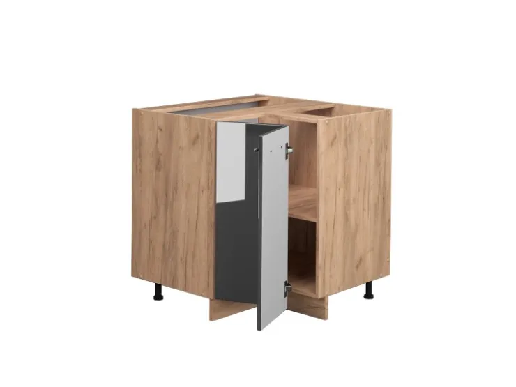 Vicco Eckunterschrank Fame-Line Hochglanz/Goldkraft Eiche 81 cm AP Eiche