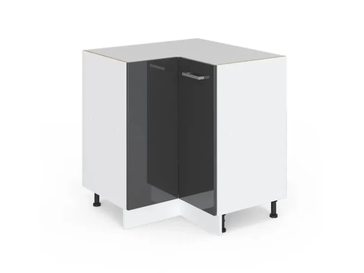 Vicco Eckunterschrank R-Line Hochglanz/Weiß 76 cm ohne Arbeitsplatte* Eckregale