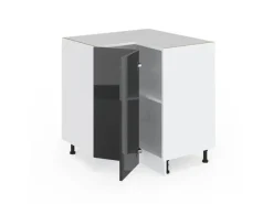 Vicco Eckunterschrank R-Line Hochglanz/Weiß 76 cm ohne Arbeitsplatte* Eckregale