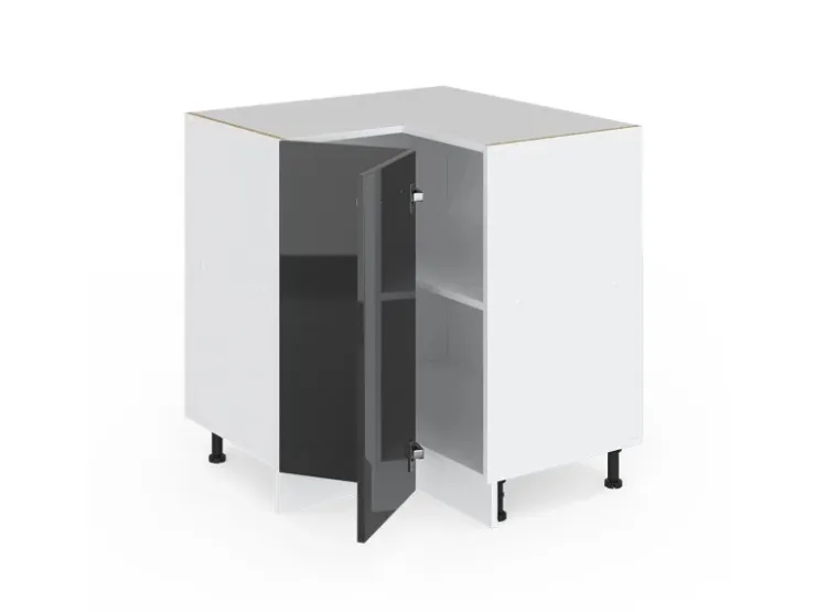 Vicco Eckunterschrank R-Line Hochglanz/Weiß 76 cm ohne Arbeitsplatte* Eckregale