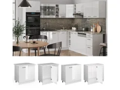 Vicco Eckunterschrank R-Line Küchen Eckschrank Hochglanz/ 86 cm AP Eiche* Eckregale