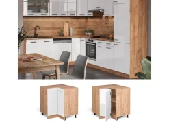 Vicco Eckunterschrank R-Line Hochglanz/Goldkraft Eiche 76 cm ohne Arbeitsplatte