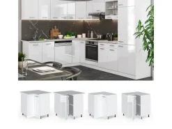 Vicco Eckunterschrank R-Line Küchen Eckschrank Hochglanz/ 76 cm AP Eiche* Eckregale