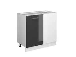 Vicco Eckunterschrank R-Line Hochglanz/Weiß 86 cm ohne Arbeitsplatte