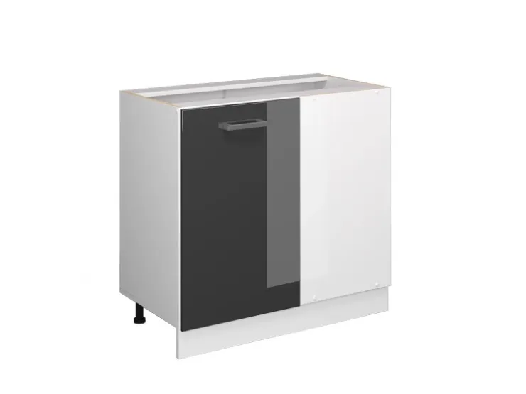 Vicco Eckunterschrank R-Line Hochglanz/Weiß 86 cm ohne Arbeitsplatte