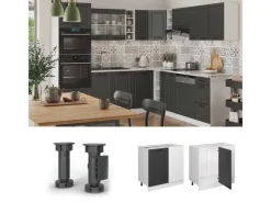 Vicco Eckunterschrank R-Line Anthrazit Landhaus/Weiß 86 cm ohne Arbeitsplatte* Eckregale