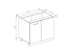 Vicco Eckunterschrank R-Line Küchen Eckschrank /Weiß 86 cm ohne Arbeitsplatte* Eckregale