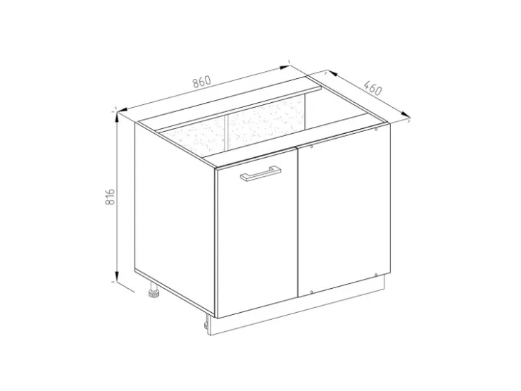 Vicco Eckunterschrank R-Line Küchen Eckschrank /Weiß 86 cm ohne Arbeitsplatte* Eckregale