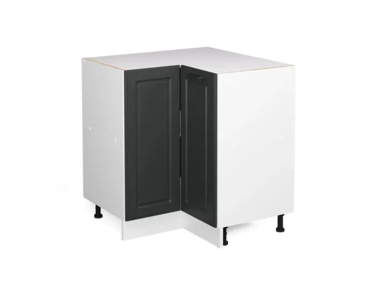 Vicco Eckunterschrank R-Line Anthrazit Landhaus/Weiß 76 cm ohne Arbeitsplatte* Eckregale