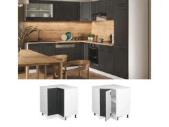 Vicco Eckunterschrank R-Line Anthrazit Landhaus/Weiß 76 cm ohne Arbeitsplatte* Eckregale
